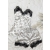 Piżama z satyny jedwabnej S/M- biała- koronka- typ serduszka
